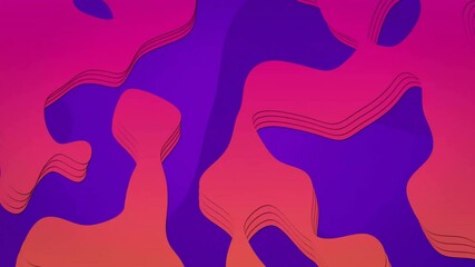 Poster - abstract animation with layered purple and orange shapes forming wavy pattern