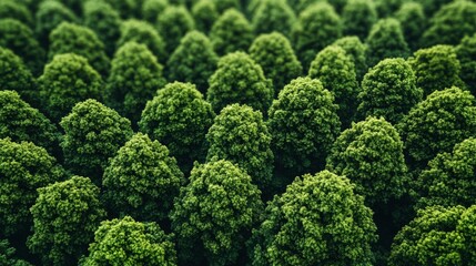 Wall Mural - dense green tree canopy viewed from above in a lush forest during daylight hours showcasing natural 