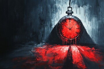 Wall Mural - Crimson Countdown, Stopwatch