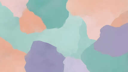 Wall Mural - Rough texture background merging different colors and shapes, Peach, Lavender, Mint