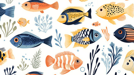 seamless pattern with fishes