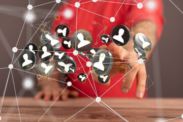 Poster - using social network connection 3D rendering
