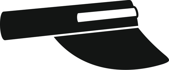 Poster - simple style icon of a black sun visor cap protecting from sunlight
