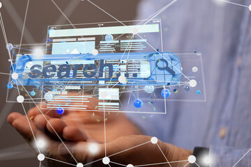 Poster - Interface web application in hand