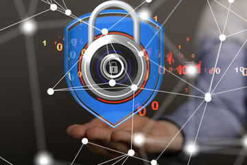 Aufkleber - Cybersecurity of digital network systems with computer security enginee - 3d