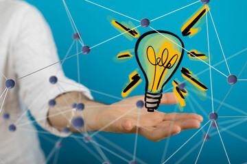 Aufkleber - Neural network 3D illustration. Big data and cybersecurity
