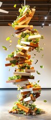 Poster - Wooden Tower with Green Foliage.