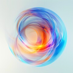 Poster - Abstract colorful swirl representing motion and fluidity on a light background