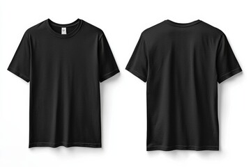 Black Tshirt Mockup Front and Back Isolated created with Generative AI