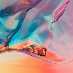 Poster - Colorful abstract swirl of translucent material flowing gracefully against a warm background at sunset