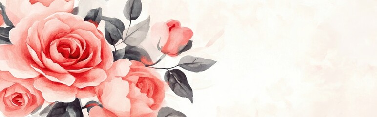 Elegant Watercolor Roses: A Soft Floral Design for Romantic Decor and Garden Inspiration