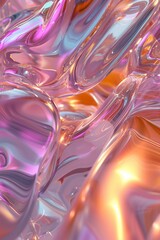 Poster - Shimmering translucent abstract patterns with vibrant colors in a fluid design showcasing depth and texture
