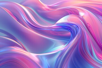 Poster - Colorful, abstract swirls of glossy material creating a vibrant texture in a contemporary digital artwork
