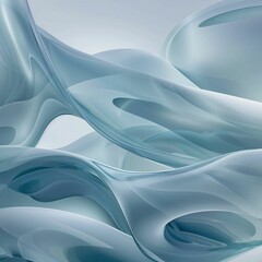 Poster - Translucent glass-like waves create a serene atmosphere in a light-filled space