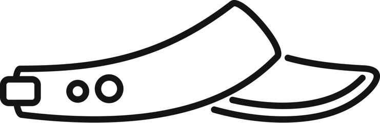 Poster - simple black and white vector icon of an adjustable empty sun visor cap