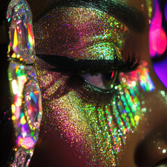 Canvas Print - Glitter Eye Closeup.