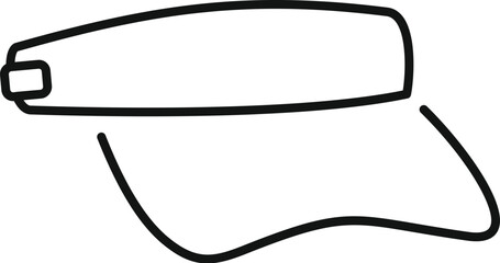 Poster - simple line drawing of a sun visor, a popular type of headwear for outdoor activities and sun protec