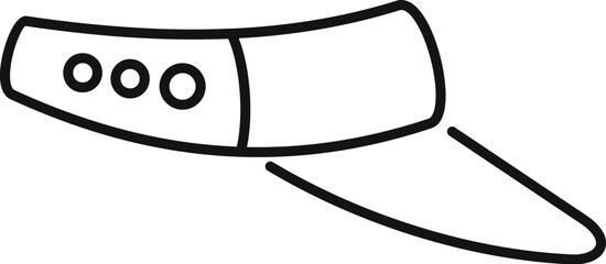 Poster - Simple line art icon of a sun visor, perfect for representing summer, heat, or outdoor activities