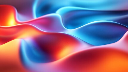 Poster - A colorful, abstract painting with a wave-like pattern