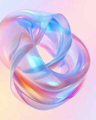 Poster - A colorful abstract design with swirling translucent shapes against a soft pastel background
