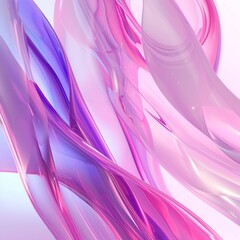 Poster - Ethereal swirls of pink and purple abstract shapes create a dreamy atmosphere in this vibrant digital artwork