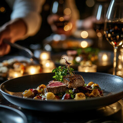 Wall Mural - Steak Dinner Plate.