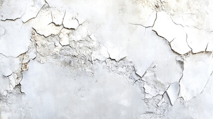 Wall Mural - cracked white plaster wall