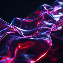 Poster - Abstract colorful waves of light creating a mesmerizing visual display against a dark background