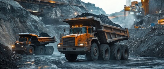 Wall Mural - Large quarry truck dump truck quarry mining mining iron ore mining gold diamond copper