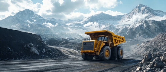 Wall Mural - Large quarry truck dump truck quarry mining mining iron ore mining gold diamond copper