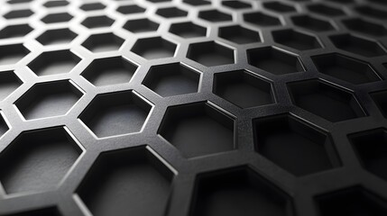 Poster - Abstract Black Hexagon Pattern