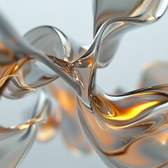 Poster - Fluid shapes and warm tones intertwine in an abstract display of elegance and movement