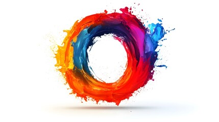Wall Mural - colorful abstract paint splash circle