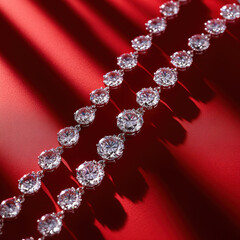 Diamond Necklace Red Backgroun