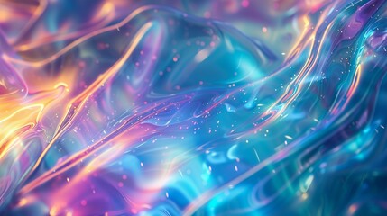 Poster - Colorful abstract wave patterns with vibrant lighting and smooth textures creating a dreamlike atmosphere at twilight