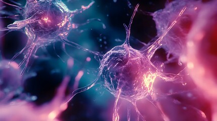 Poster - holographic depicting the effects of chemotherapy treatment on cancer cells at the molecular level