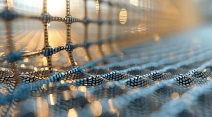 Innovative Uses of Woven Wire Mesh in Modern Agriculture. Detailed close-up of woven wire mesh. Generative AI.