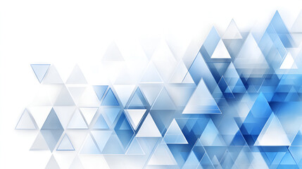 Aufkleber - Abstract geometric design featuring blue and white triangles in a dynamic arrangement