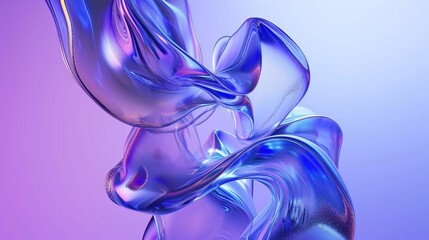 Poster - Translucent abstract swirls of blue and purple light creating a dynamic visual effect in a creative art piece