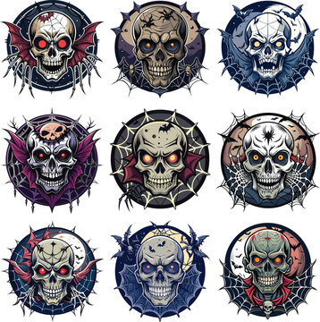 Halloween t-shirt logo design with white background.