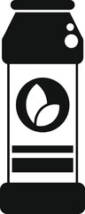 Sticker - Simple icon of an eco friendly product packaging showing green leaves icon