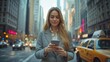 © Sandu - Businesswoman Using Smartphone in Urban Setting