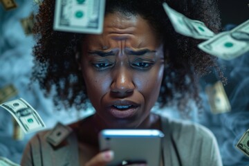 Governments Grapple with Increasing Gaming Addiction Rates.  Poignant image of very emotional black middle-aged woman thought. It serves allegory solitary battles individuals face signifying