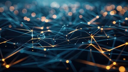 Abstract Network Pattern with Glowing Nodes
