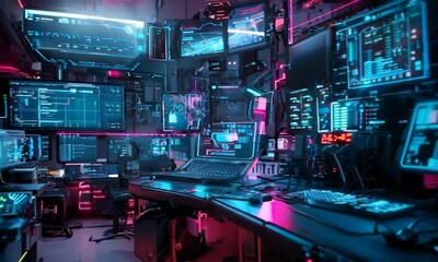 Poster - Cyberpunk Hacker's Lair, Video