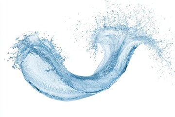 Poster - Isolated blue water splash with little bubbles on clear png background, liquid flowing as a wave, with generative AI.