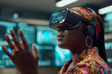 Poster - Virtual reality prevents system overload. BIPOC VR technology ensures efficient network bandwidth in server room.