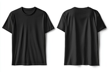 Canvas Print - Black Tshirt Mockup Front and Back Isolated created with Generative AI