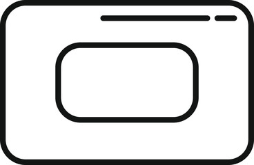 Poster - Simple line icon of a browser window with rounded corners showing a blank page