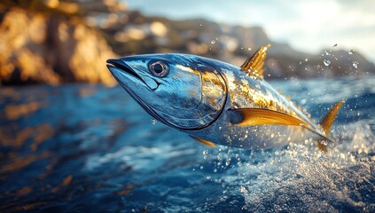 Tuna Leaping From the Ocean